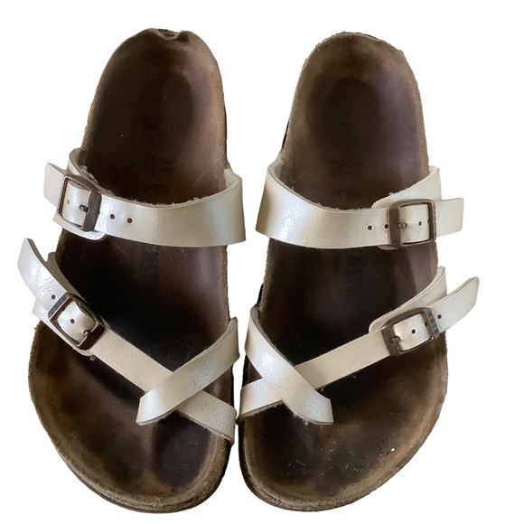 Birkenstock women’s Mayari beige leather strappy sandals Sz 37 US 7 - Picture 3 of 11